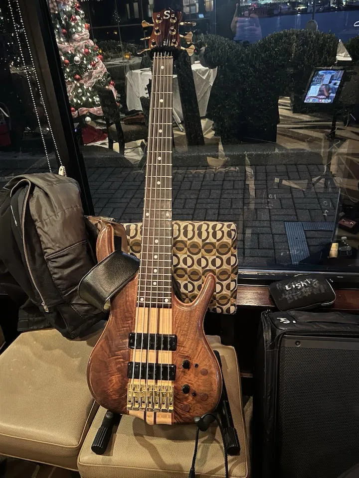 Russ's 2008 Ken Smith Black Tiger at a holiday gig